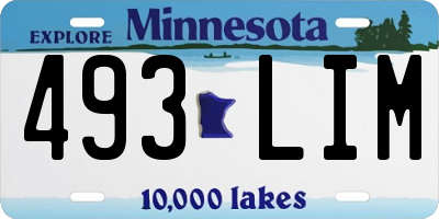MN license plate 493LIM