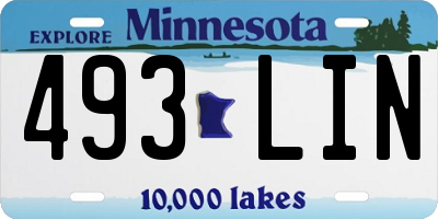 MN license plate 493LIN