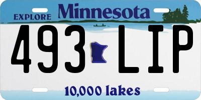 MN license plate 493LIP