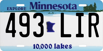 MN license plate 493LIR