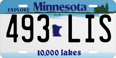 MN license plate 493LIS
