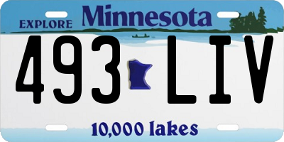 MN license plate 493LIV