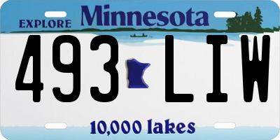 MN license plate 493LIW