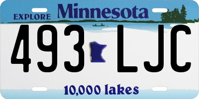 MN license plate 493LJC