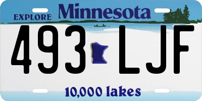 MN license plate 493LJF
