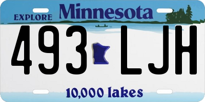 MN license plate 493LJH
