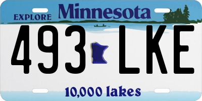 MN license plate 493LKE