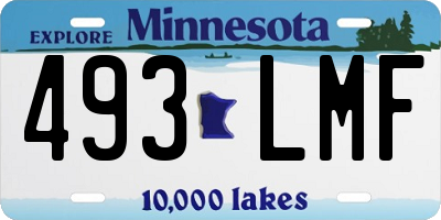 MN license plate 493LMF