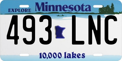 MN license plate 493LNC