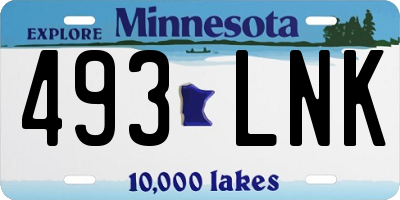 MN license plate 493LNK