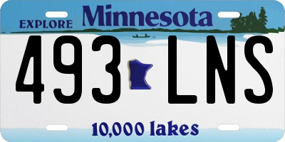 MN license plate 493LNS