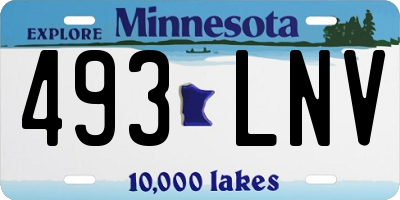 MN license plate 493LNV