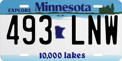 MN license plate 493LNW