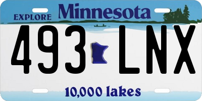 MN license plate 493LNX