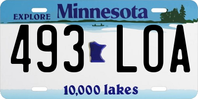 MN license plate 493LOA