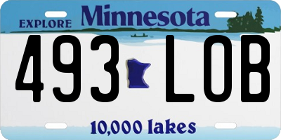MN license plate 493LOB