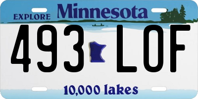 MN license plate 493LOF