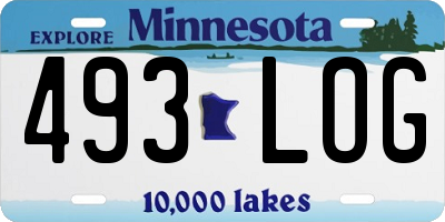 MN license plate 493LOG