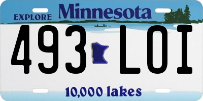 MN license plate 493LOI