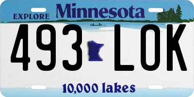 MN license plate 493LOK