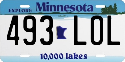 MN license plate 493LOL