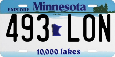 MN license plate 493LON