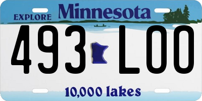 MN license plate 493LOO