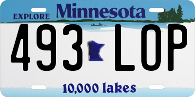MN license plate 493LOP