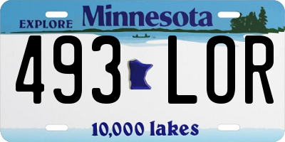MN license plate 493LOR