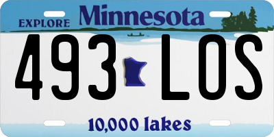 MN license plate 493LOS