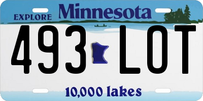 MN license plate 493LOT