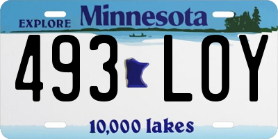 MN license plate 493LOY