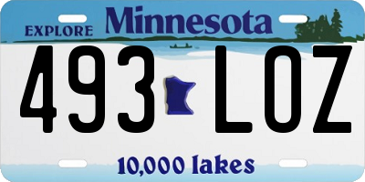 MN license plate 493LOZ