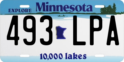 MN license plate 493LPA