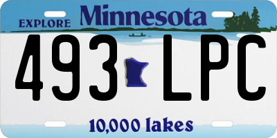 MN license plate 493LPC