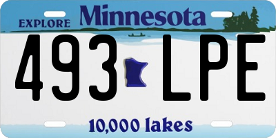MN license plate 493LPE