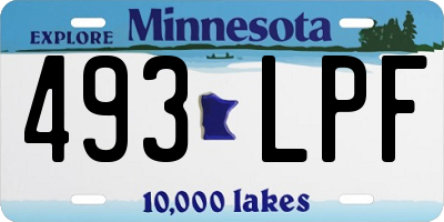 MN license plate 493LPF