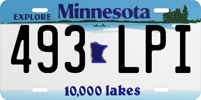 MN license plate 493LPI