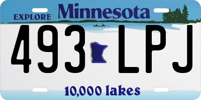 MN license plate 493LPJ