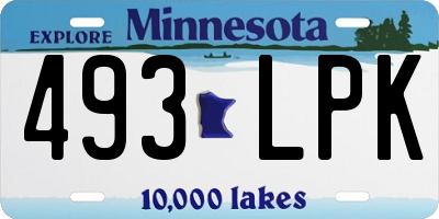 MN license plate 493LPK