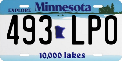 MN license plate 493LPO