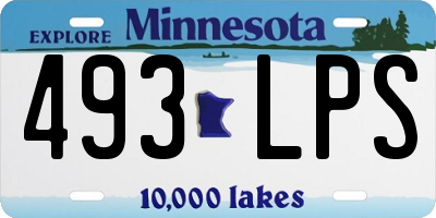 MN license plate 493LPS
