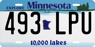 MN license plate 493LPU