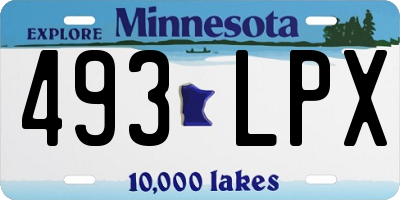 MN license plate 493LPX
