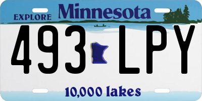 MN license plate 493LPY