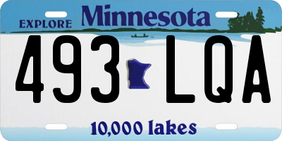 MN license plate 493LQA