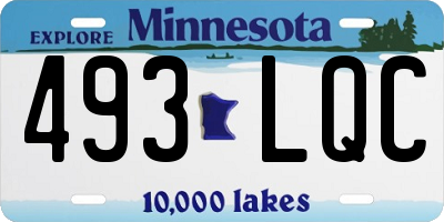 MN license plate 493LQC