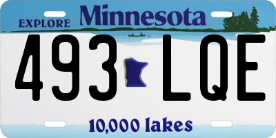 MN license plate 493LQE