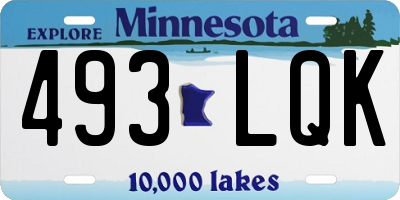 MN license plate 493LQK