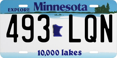 MN license plate 493LQN